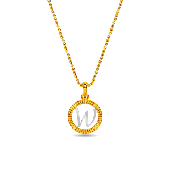 Initial W Gold Pendant