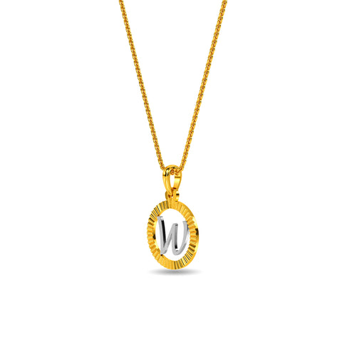 Initial W Gold Pendant