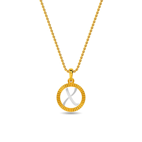 Initial X Gold Pendant