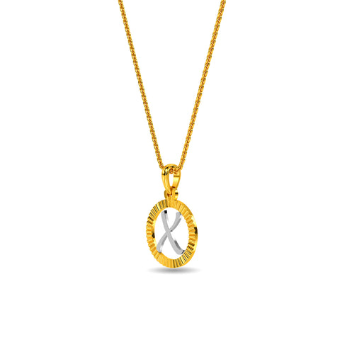Initial X Gold Pendant