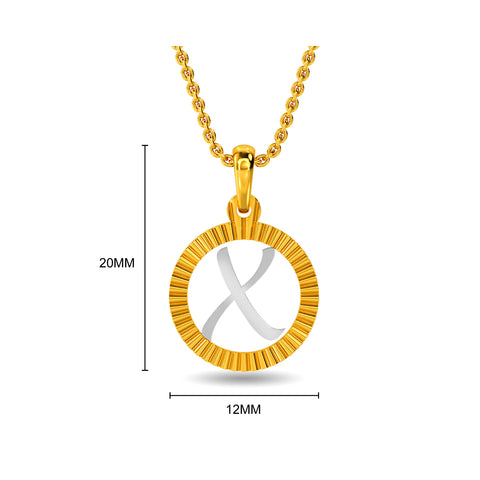 Initial X Gold Pendant