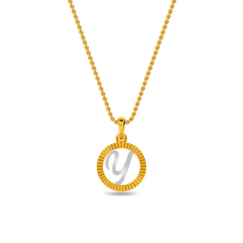Initial Y Gold Pendant