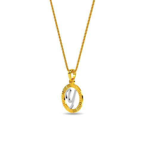Initial Y Gold Pendant
