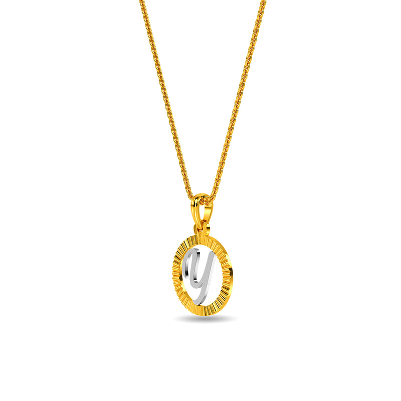 Initial Y Gold Pendant