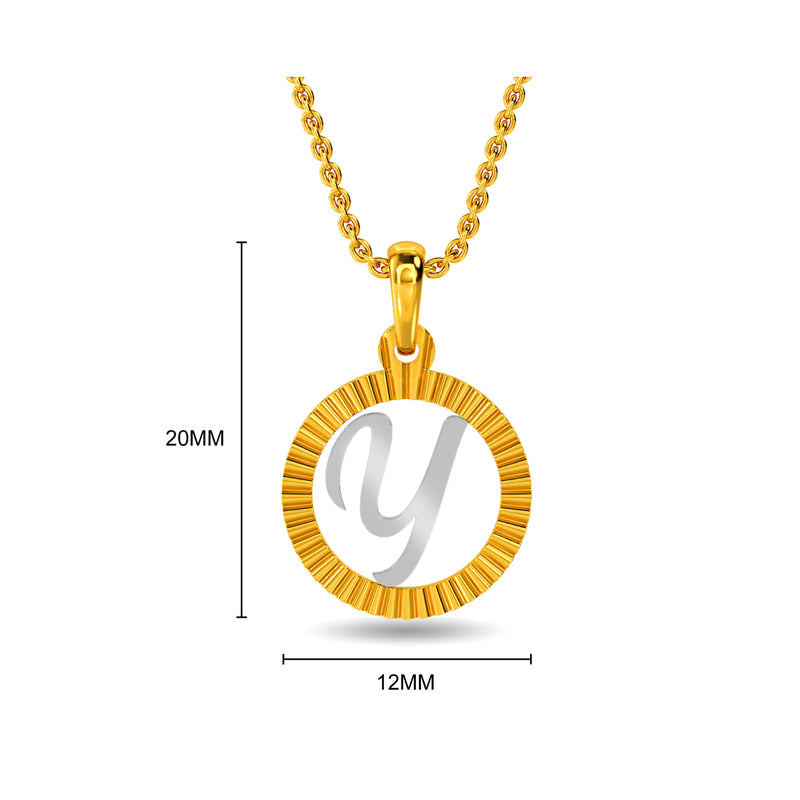 Initial Y Gold Pendant