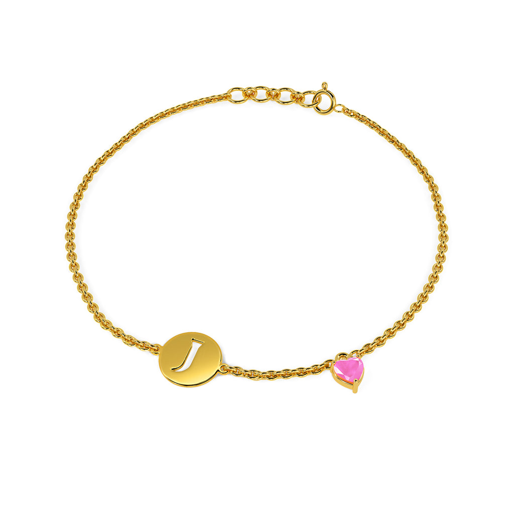 Initial J Gold Bracelet