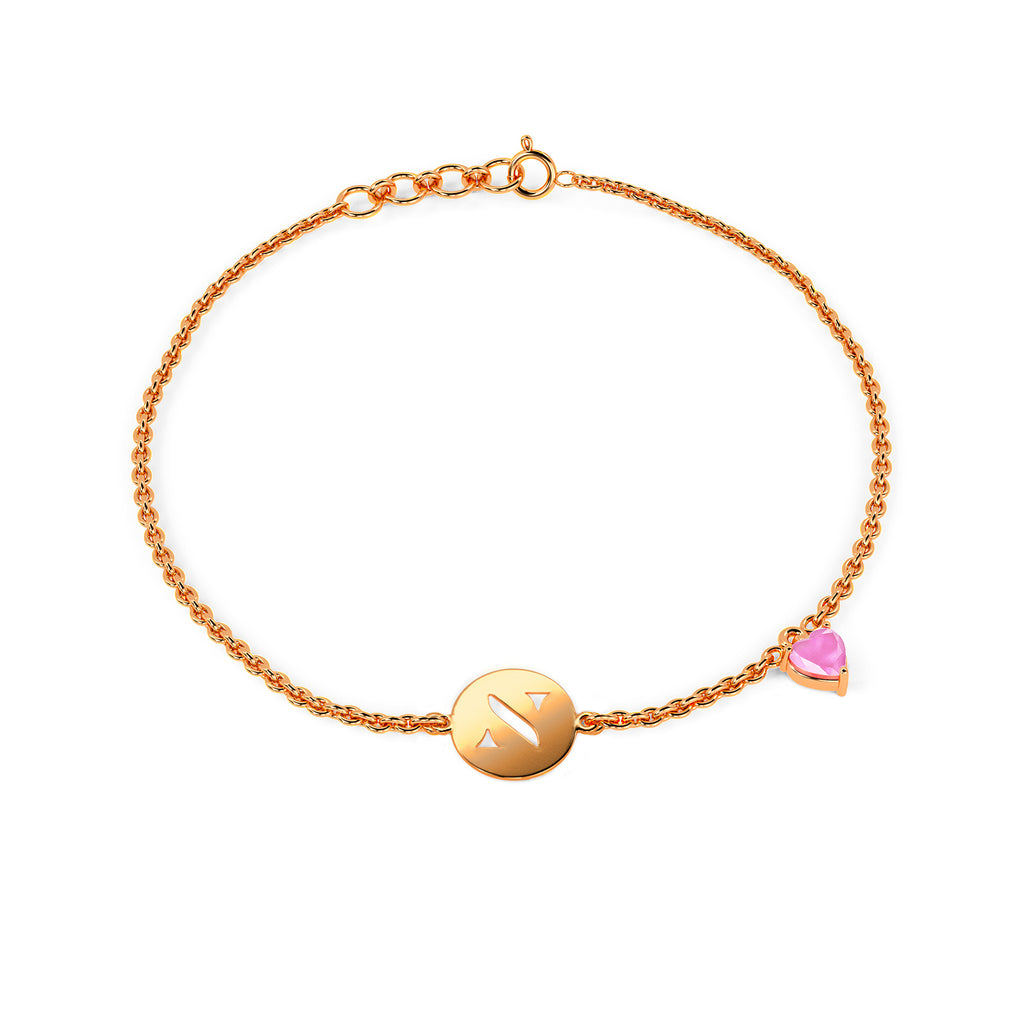 Initial N Gold Bracelet