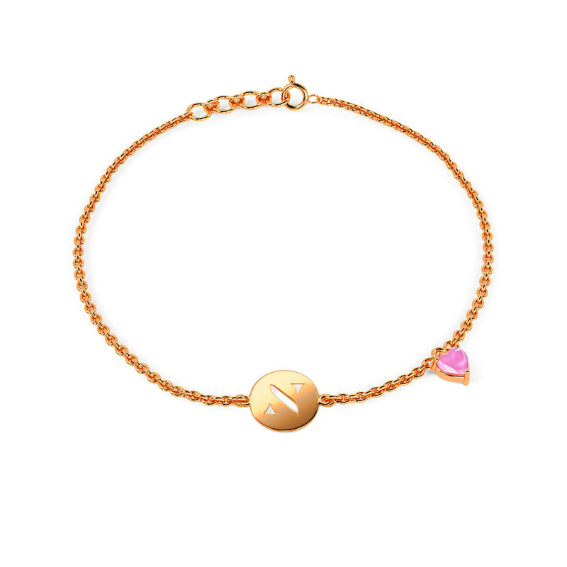 Initial N Gold Bracelet