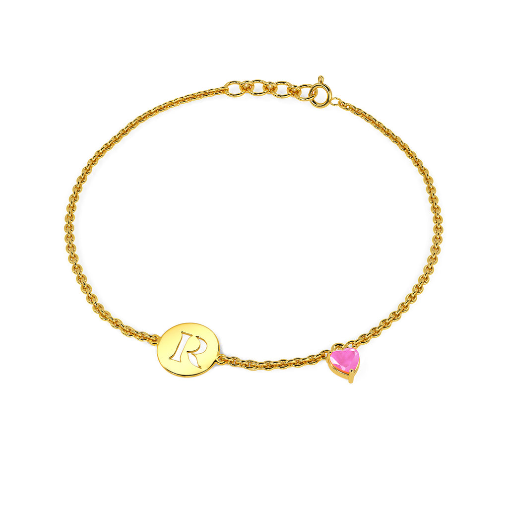 Initial R Gold Bracelet
