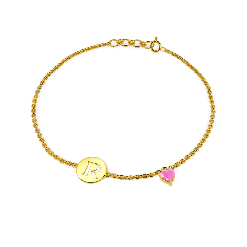 Initial R Gold Bracelet
