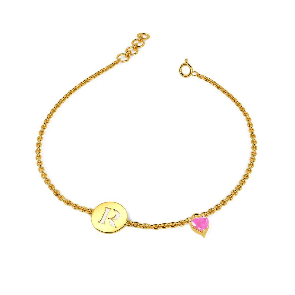 Initial R Gold Bracelet