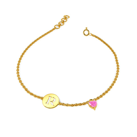 Initial R Gold Bracelet