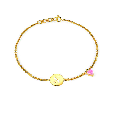 Initial S Gold Bracelet