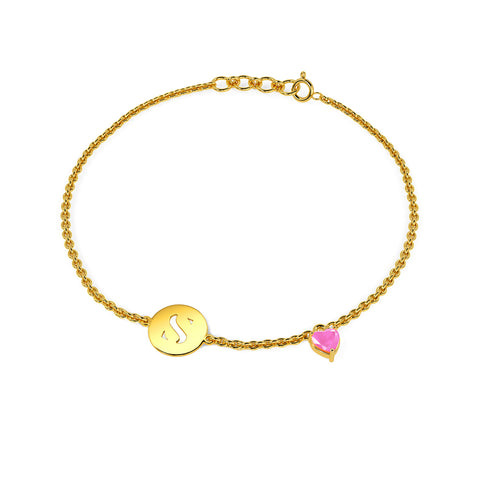Initial S Gold Bracelet