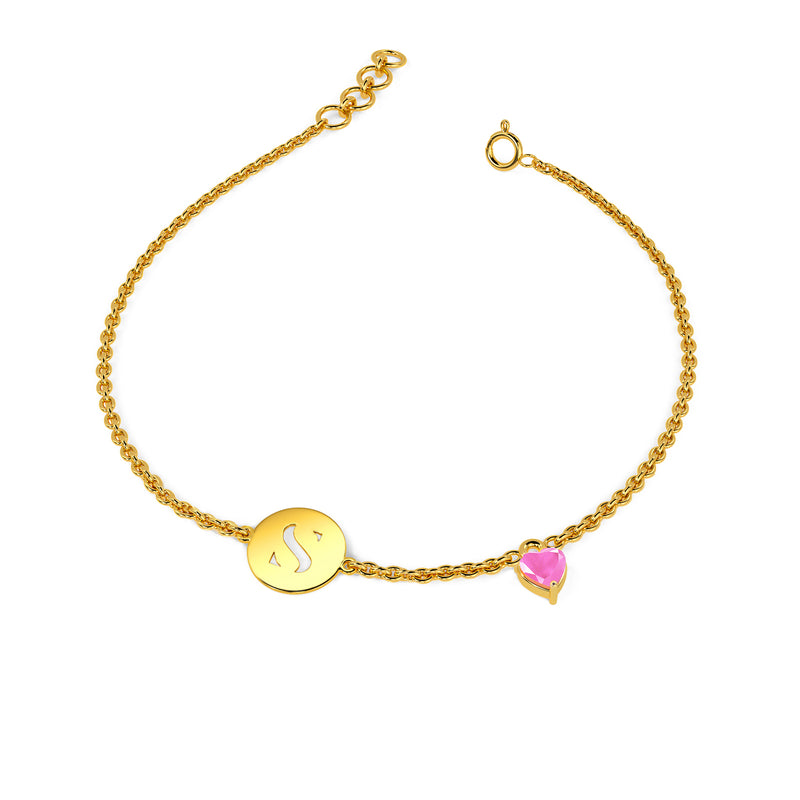Initial S Gold Bracelet