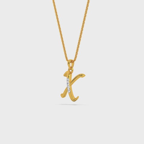 Alphabet X  Unisex Pendant