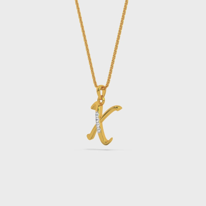 Alphabet X  Unisex Pendant