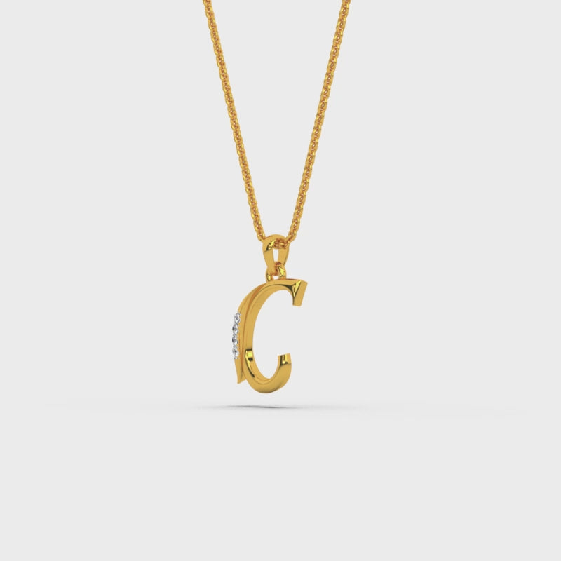 Alphabet C  Unisex Pendant