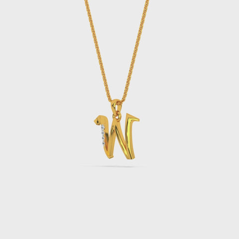 Alphabet W  Unisex Pendant